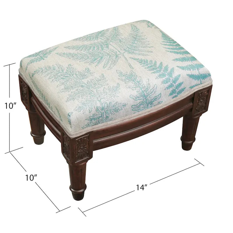 Tabouret Aqua Fern avec finition bois teinté