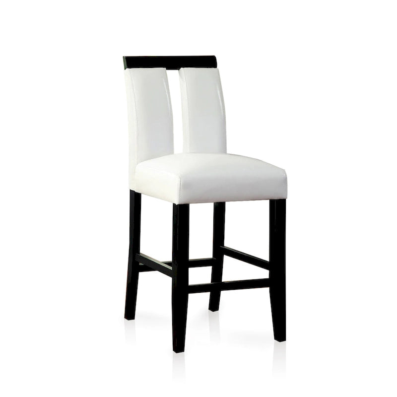 Ensemble de salle à manger Blanton contemporain en bois massif noir avec éclairage LED, 5 pièces, hauteur comptoir, par Furniture of America