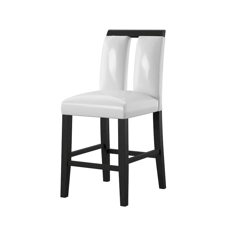 Ensemble de salle à manger Blanton contemporain en bois massif noir avec éclairage LED, 5 pièces, hauteur comptoir, par Furniture of America
