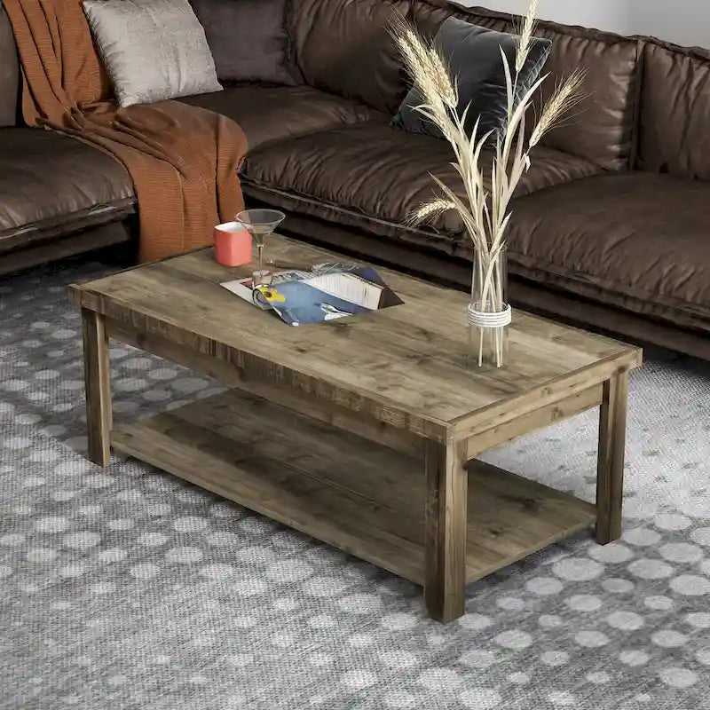 Table basse Bridgevine Home Joshua Creek de 122 cm (48 po), aucun assemblage requis, finition bois de grange