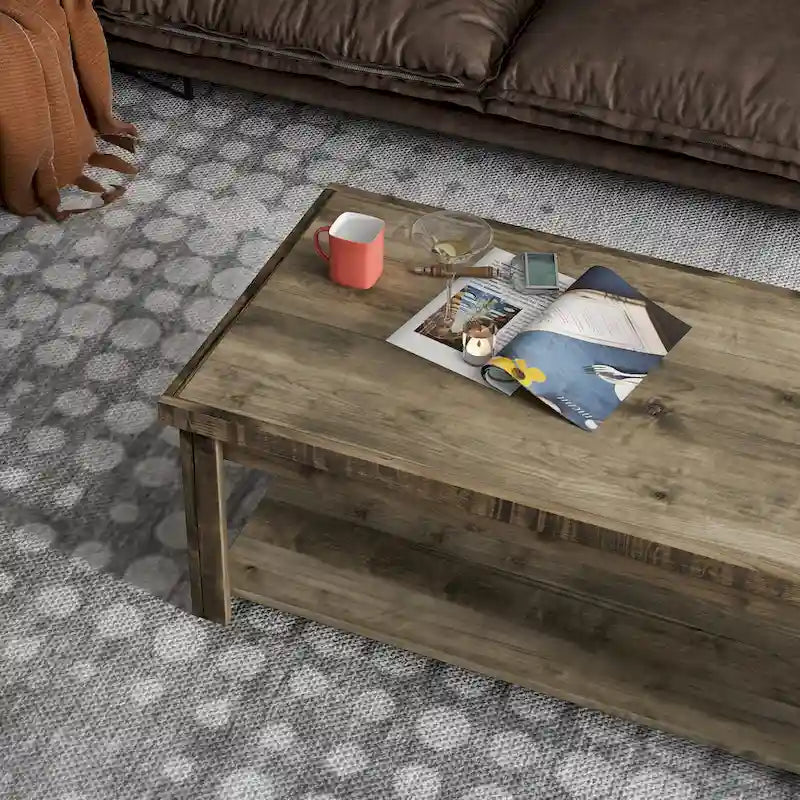 Table basse Bridgevine Home Joshua Creek de 122 cm (48 po), aucun assemblage requis, finition bois de grange