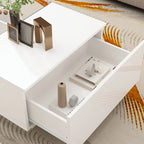 Table basse de rangement, finition brillante, éclairage LED, style cocktail - 47,4 W