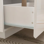 Table basse de rangement, finition brillante, éclairage LED, style cocktail - 47,4 W