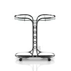 Chariot de service moderne Daxton à plateau en verre chromé et roulettes, par Furniture of America