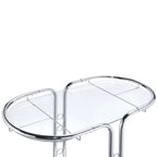 Chariot de service moderne Daxton à plateau en verre chromé et roulettes, par Furniture of America