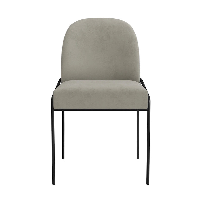 Chaise de salle à manger HomePop moderne en velours rembourrée - emballage individuel