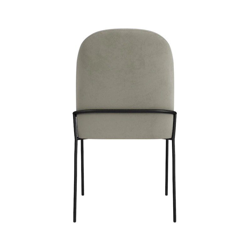 Chaise de salle à manger HomePop moderne en velours rembourrée - emballage individuel