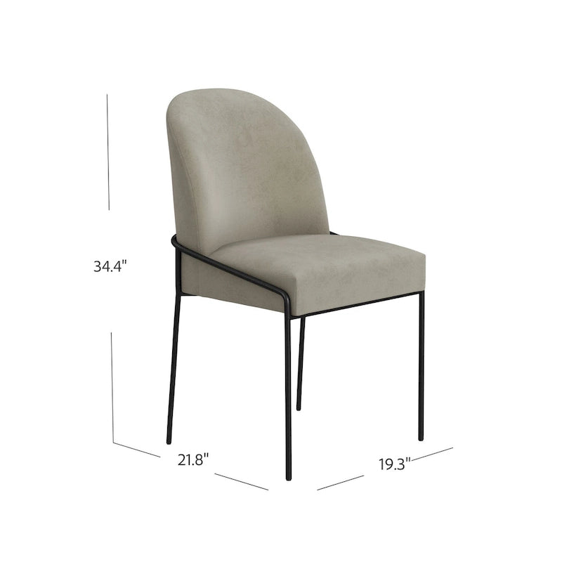 Chaise de salle à manger HomePop moderne en velours rembourrée - emballage individuel
