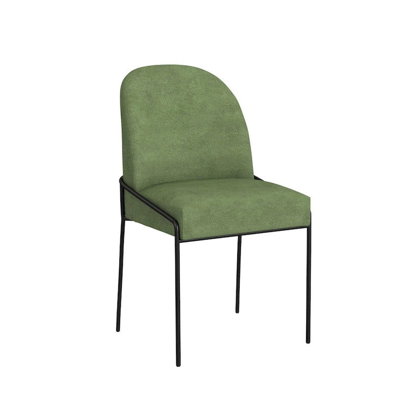Chaise de salle à manger HomePop moderne en velours rembourrée - emballage individuel