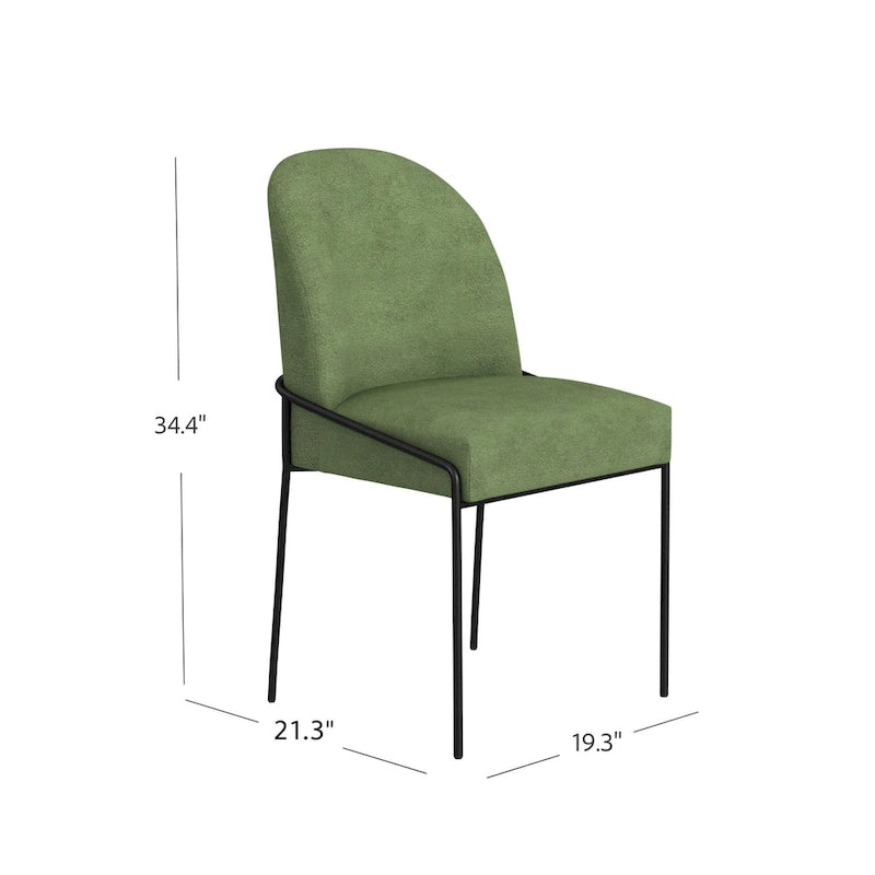 Chaise de salle à manger HomePop moderne en velours rembourrée - emballage individuel