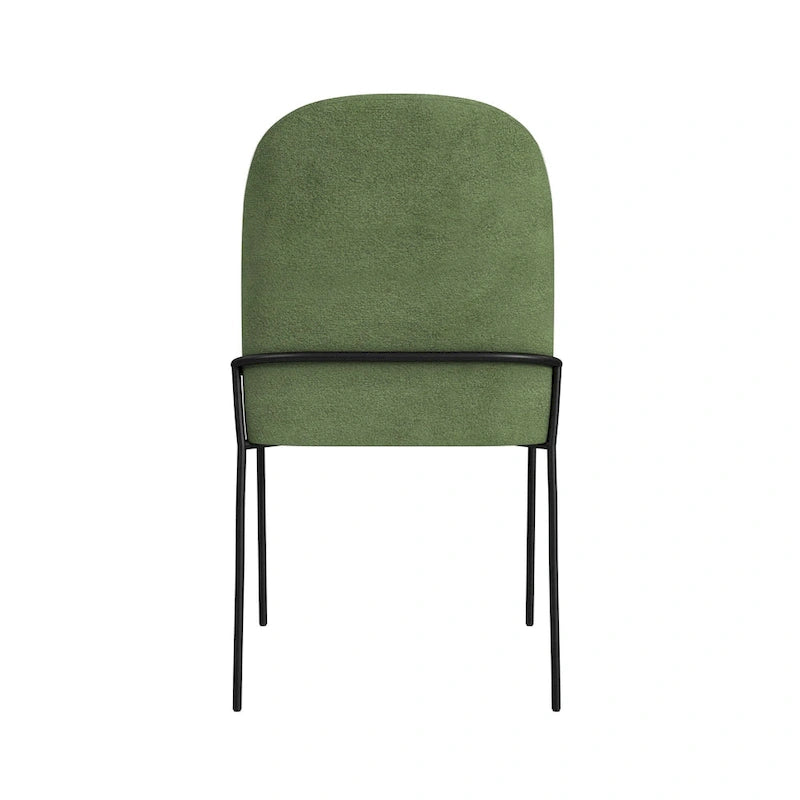 Chaise de salle à manger HomePop moderne en velours rembourrée - emballage individuel