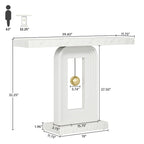 Console moderne à piètement géométrique, table d'appoint étroite de 100 cm (39,4 pouces) avec décor doré, idéale pour le salon, l'entrée ou le couloir.