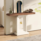 Console moderne à piètement géométrique, table d'appoint étroite de 100 cm (39,4 pouces) avec décor doré, idéale pour le salon, l'entrée ou le couloir.