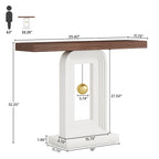 Console moderne à piètement géométrique, table d'appoint étroite de 100 cm (39,4 pouces) avec décor doré, idéale pour le salon, l'entrée ou le couloir.
