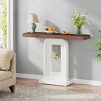 Console moderne à piètement géométrique, table d'appoint étroite de 100 cm (39,4 pouces) avec décor doré, idéale pour le salon, l'entrée ou le couloir.