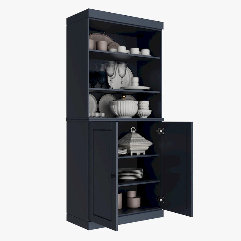Armoire de cuisine 32 pouces (81 cm) en bois massif avec 2 portes, 100 % bois massif, par Palace Imports