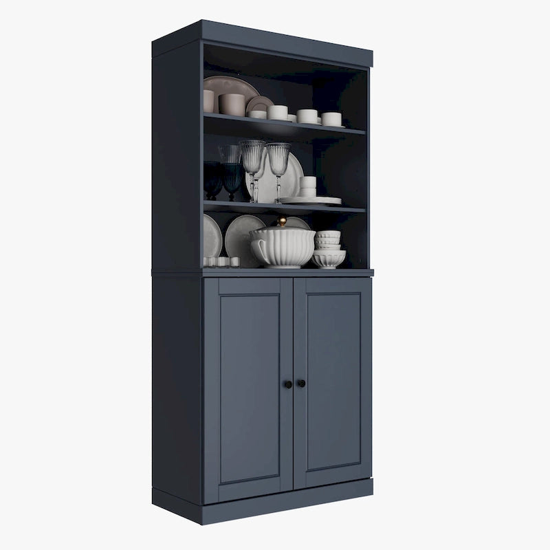Armoire de cuisine 32 pouces (81 cm) en bois massif avec 2 portes, 100 % bois massif, par Palace Imports
