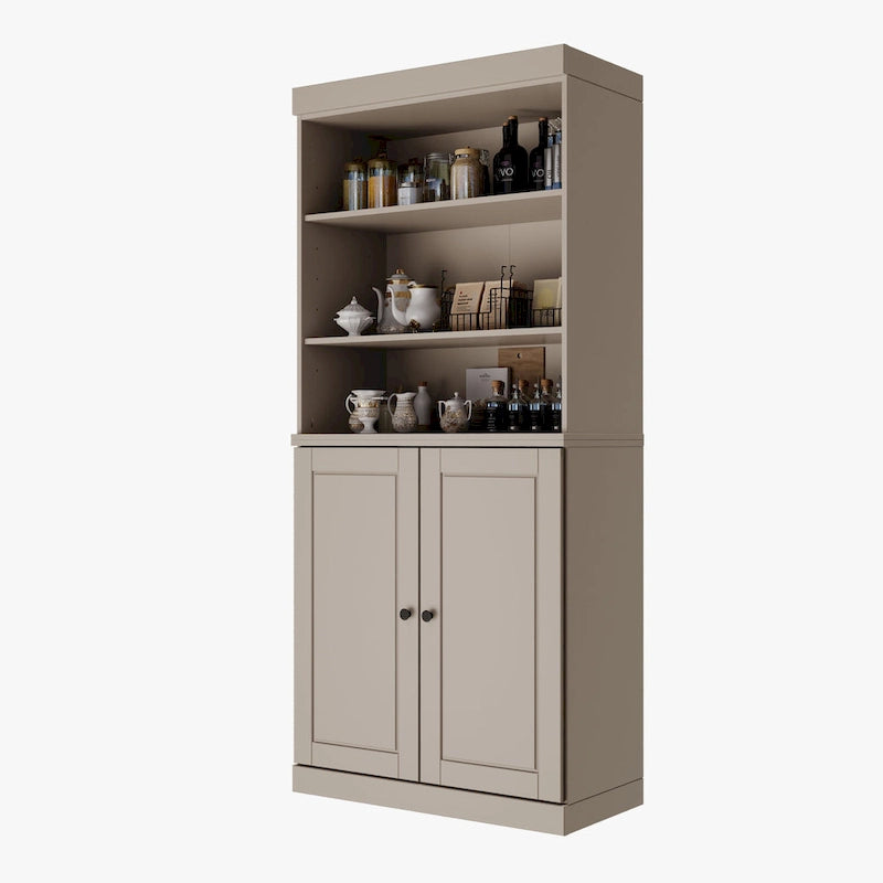 Armoire de cuisine 32 pouces (81 cm) en bois massif avec 2 portes, 100 % bois massif, par Palace Imports