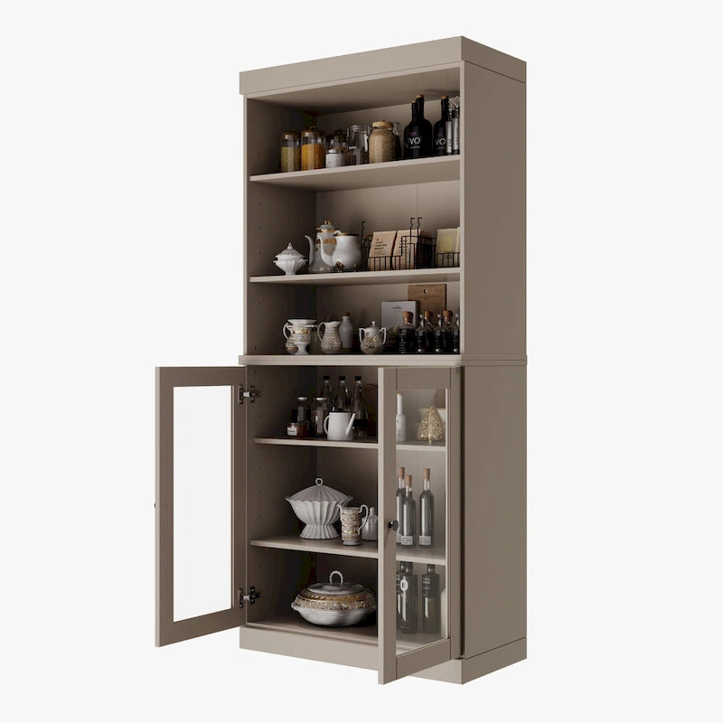 Armoire de cuisine 32 pouces (81 cm) en bois massif avec 2 portes, 100 % bois massif, par Palace Imports