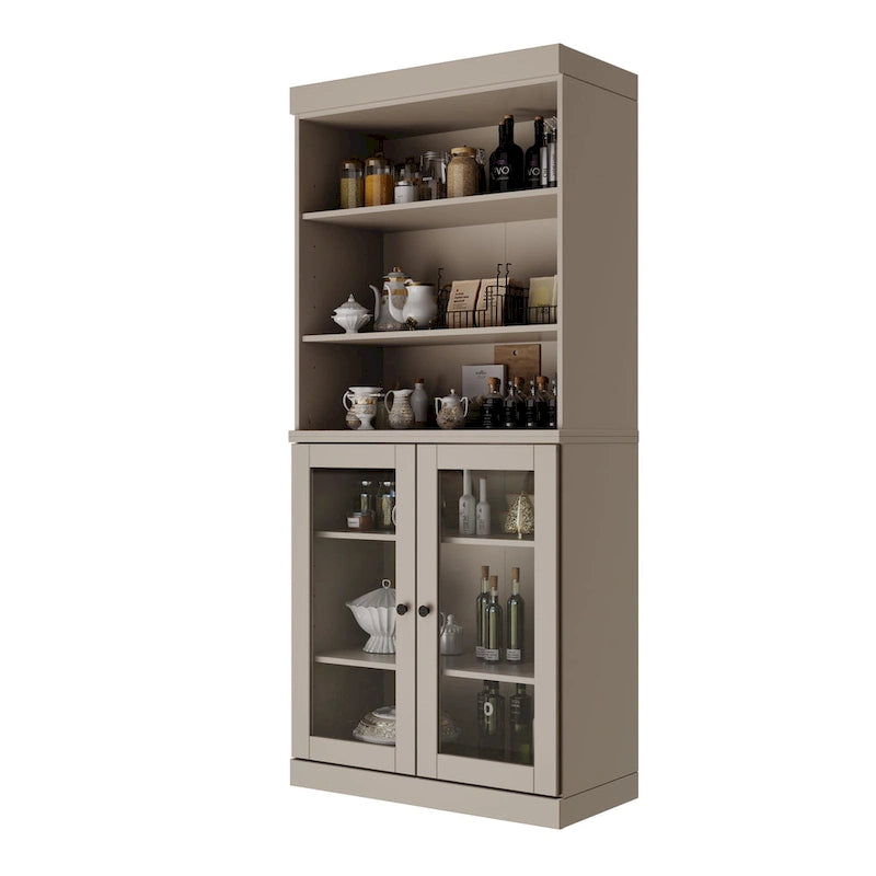 Armoire de cuisine 32 pouces (81 cm) en bois massif avec 2 portes, 100 % bois massif, par Palace Imports
