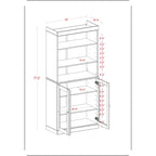 Armoire de cuisine 32 pouces (81 cm) en bois massif avec 2 portes, 100 % bois massif, par Palace Imports