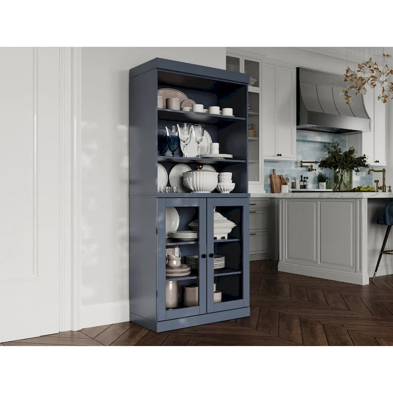 Armoire de cuisine 32 pouces (81 cm) en bois massif avec 2 portes, 100 % bois massif, par Palace Imports
