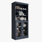 Armoire de cuisine 32 pouces (81 cm) en bois massif avec 2 portes, 100 % bois massif, par Palace Imports