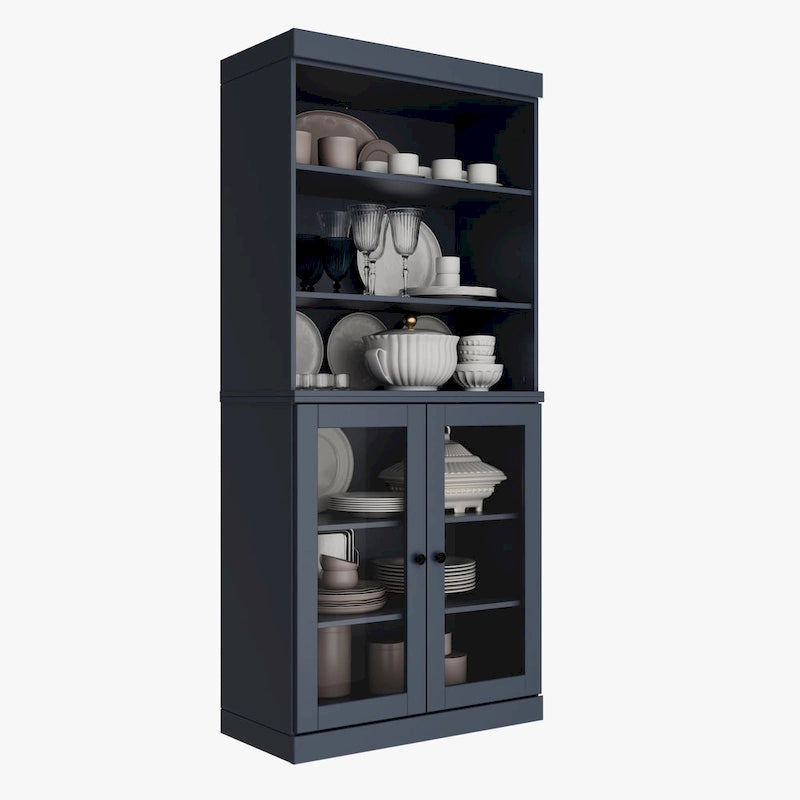 Armoire de cuisine 32 pouces (81 cm) en bois massif avec 2 portes, 100 % bois massif, par Palace Imports