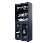 Armoire de cuisine 32 pouces (81 cm) en bois massif avec 2 portes, 100 % bois massif, par Palace Imports