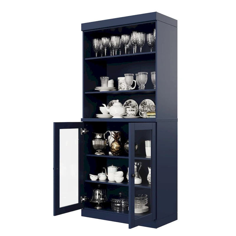 Armoire de cuisine 32 pouces (81 cm) en bois massif avec 2 portes, 100 % bois massif, par Palace Imports