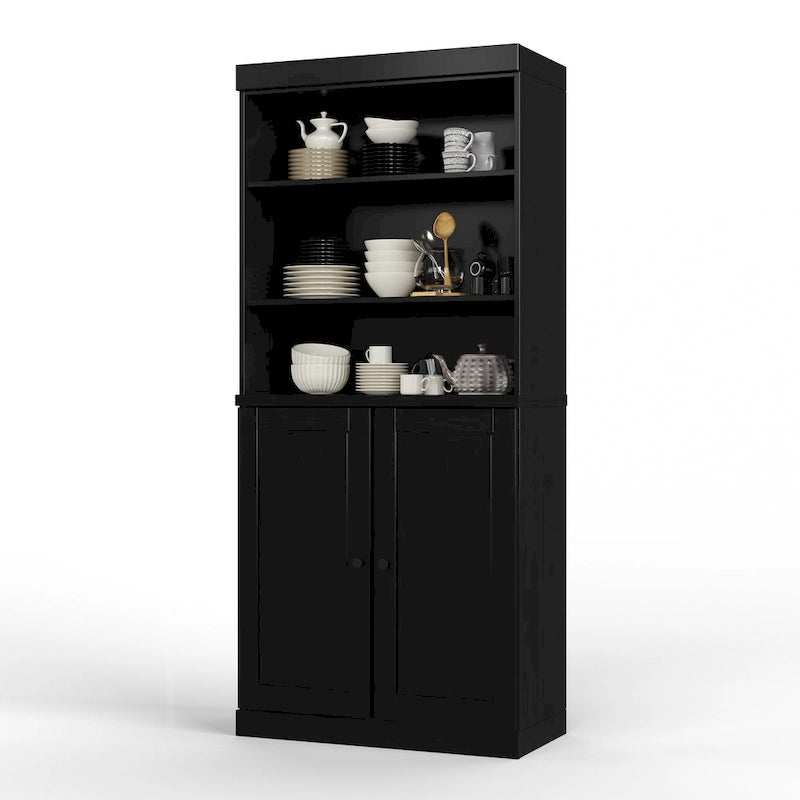 Armoire de cuisine 32 pouces (81 cm) en bois massif avec 2 portes, 100 % bois massif, par Palace Imports
