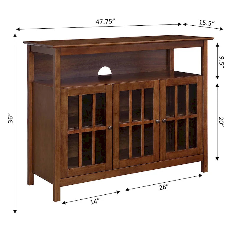 Meuble TV Big Sur Deluxe de Convenience Concepts avec placards de rangement et étagère pour téléviseurs jusqu'à 55 pouces