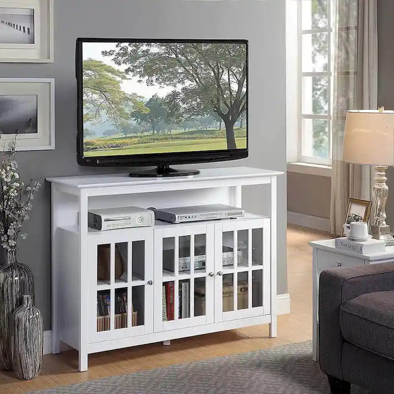 Meuble TV Big Sur Deluxe de Convenience Concepts avec placards de rangement et étagère pour téléviseurs jusqu'à 55 pouces