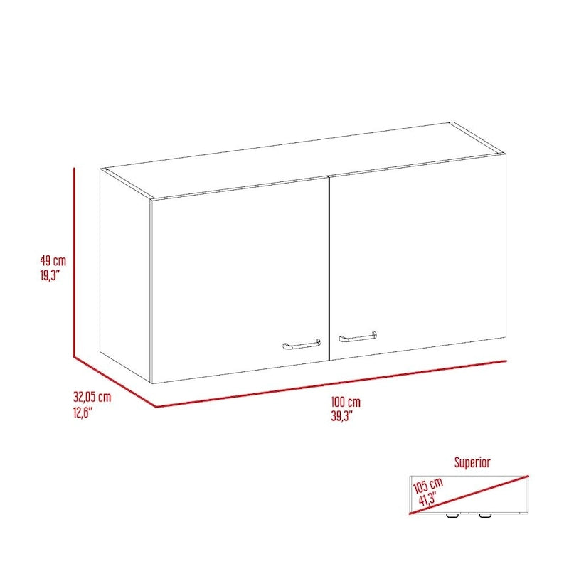 Armoire de rangement murale à double porte TUHOME Napoles - Non disponible