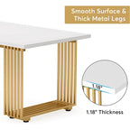 Table de salle à manger moderne pour 6 à 8 personnes, 180 cm de long, blanche.
