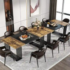 Table de salle à manger moderne pour 6 à 8 personnes, 180 cm de long, blanche.