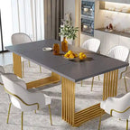 Table de salle à manger moderne pour 6 à 8 personnes, 180 cm de long, blanche.