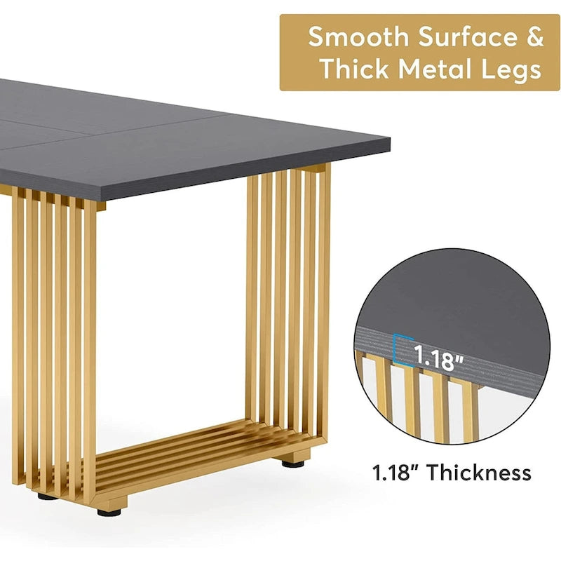 Table de salle à manger moderne pour 6 à 8 personnes, 180 cm de long, blanche.