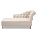 Chaise longue en bois de chêne recouvert de tissu Baxton Studio Emeline
