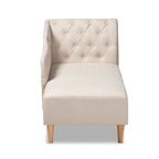 Chaise longue en bois de chêne recouvert de tissu Baxton Studio Emeline