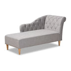 Chaise longue en bois de chêne recouvert de tissu Baxton Studio Emeline
