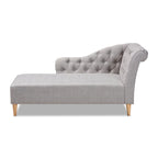Chaise longue en bois de chêne recouvert de tissu Baxton Studio Emeline