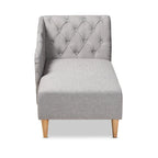 Chaise longue en bois de chêne recouvert de tissu Baxton Studio Emeline
