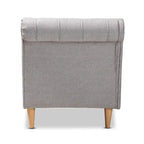 Chaise longue en bois de chêne recouvert de tissu Baxton Studio Emeline