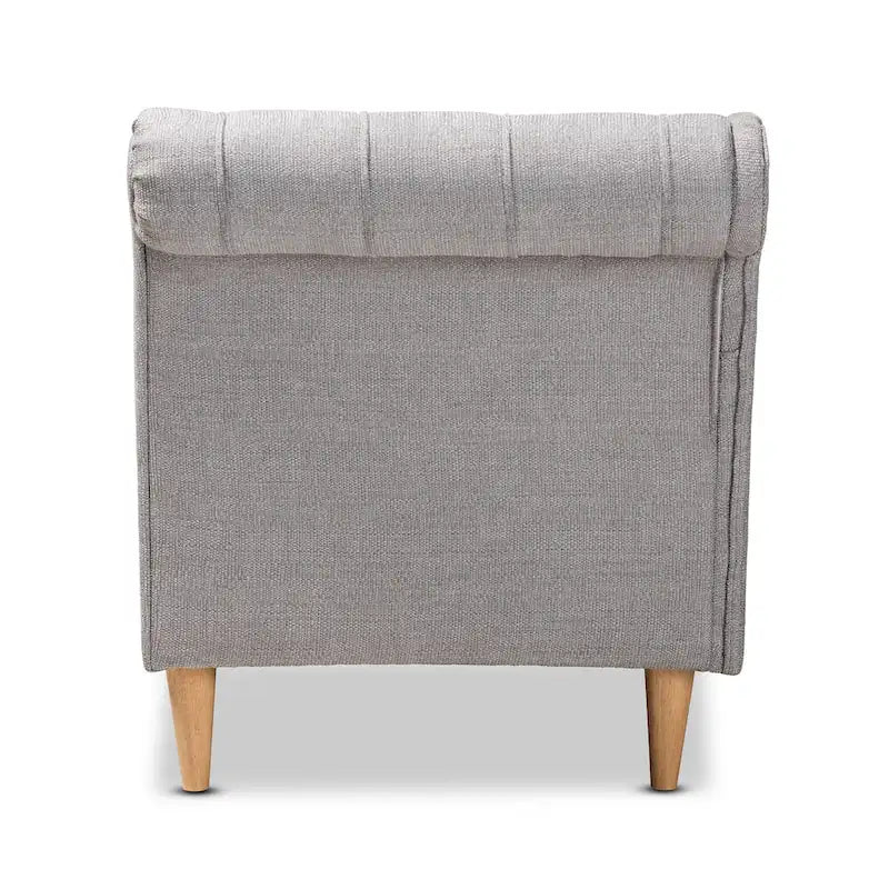 Chaise longue en bois de chêne recouvert de tissu Baxton Studio Emeline