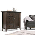 Meuble de rangement transitionnel moyen WYNDENHALL Halifax en bois massif, 94 cm de large (37 po) - 94 cm (37 po) l x 43 cm (17 po) p x 91 cm (36 po) h