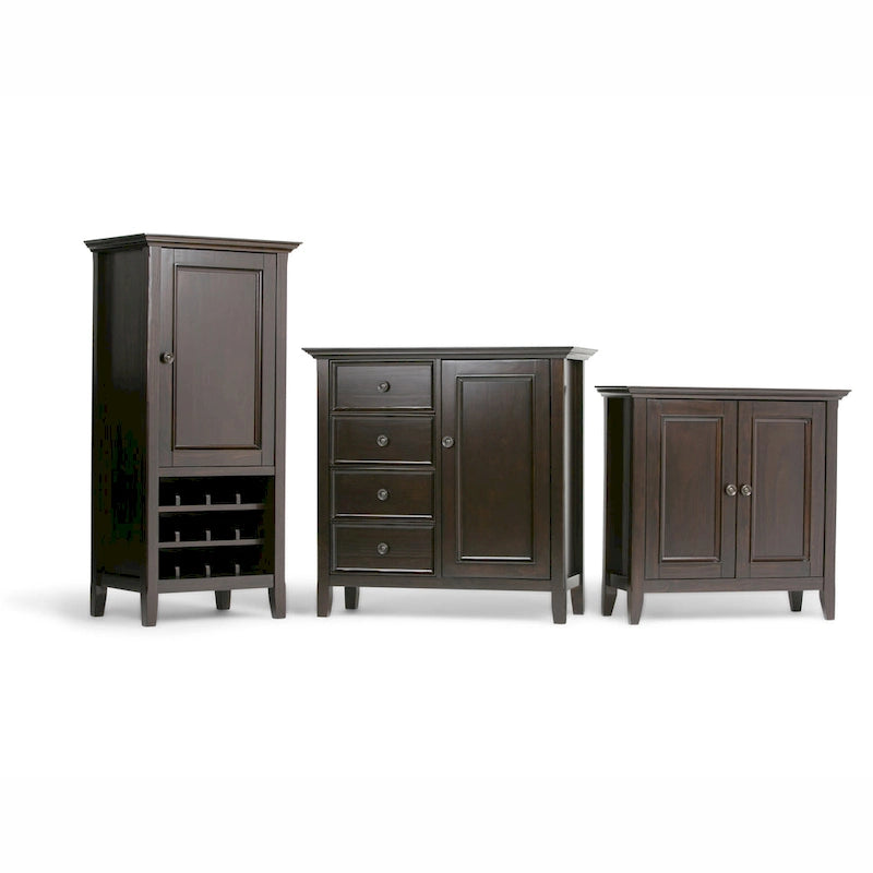 Meuble de rangement transitionnel moyen WYNDENHALL Halifax en bois massif, 94 cm de large (37 po) - 94 cm (37 po) l x 43 cm (17 po) p x 91 cm (36 po) h