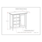 Meuble de rangement transitionnel moyen WYNDENHALL Halifax en bois massif, 94 cm de large (37 po) - 94 cm (37 po) l x 43 cm (17 po) p x 91 cm (36 po) h