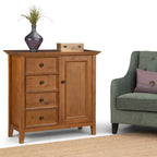 Meuble de rangement transitionnel moyen WYNDENHALL Halifax en bois massif, 94 cm de large (37 po) - 94 cm (37 po) l x 43 cm (17 po) p x 91 cm (36 po) h