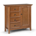 Meuble de rangement transitionnel moyen WYNDENHALL Halifax en bois massif, 94 cm de large (37 po) - 94 cm (37 po) l x 43 cm (17 po) p x 91 cm (36 po) h